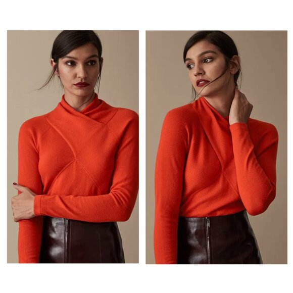 Reiss Torah Wool Blend Twist Neck Sweater - Picture 5 of 13